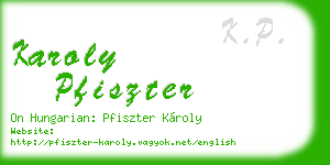 karoly pfiszter business card
