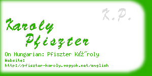 karoly pfiszter business card